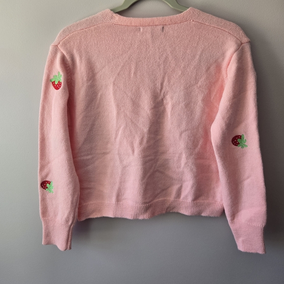 WOHO Pink Strawberry Embroidered Cardigan - Picture 7 of 8